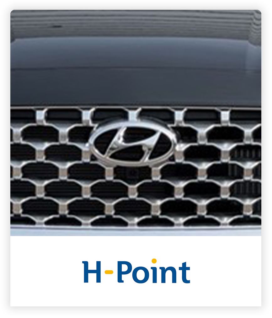 zwarte Hyundai grille met H-Point logo