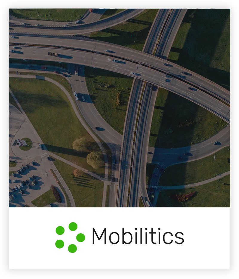 Wegennetwerk viaduct met Mobilitics logo